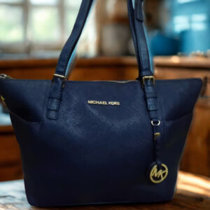 Michael Kors navy blue tote bag