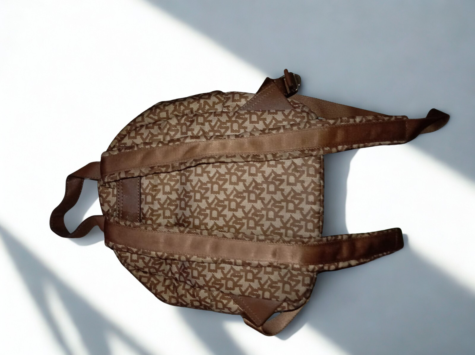 DKNY Brown Monogram Mini Backpack - Image 5